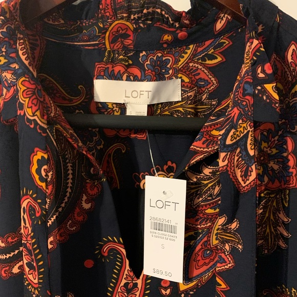 NWT LOFT Paisley Ruffle Hem Swing Dress - Picture 4 of 4